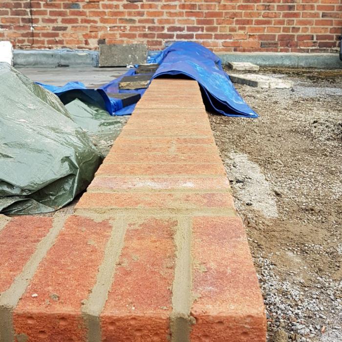 The teams have been making the most of the good weather today. Alan our top bricklayer and his team have just completed re-building these parapet walls incorporating new dpc's in anticipation of a new flat roof to be installed next week in GRP (Glass Reinforced Plastic). Well done guys, excellent work. &nbsp;