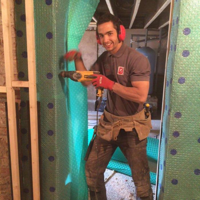 Our top joiner Fraser, installing vertical above ground membrane during restoration of a flooded property in York.&nbsp;