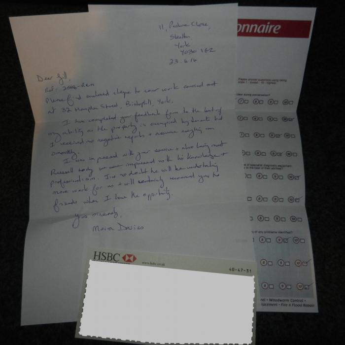 Here's what our customers have to say about us:&nbsp;
I was pleased with your service and also having met Russell today we were impressed with his knowledge and professionalism. I am in no doubt he will be undertaking more work for us and will certainly recommend you to friends and family when I have the opportunity. Your sincerely,&nbsp;
